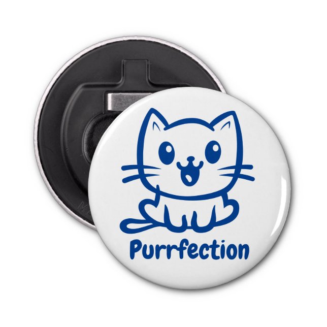 Purrfection, Very Cute Anime Cat Bottle Opener (Front)