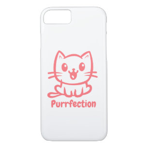 Purrfection, Very Cute Anime Cat iPhone 8/7 Case