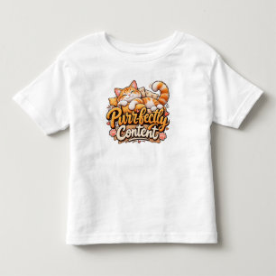 Purrfectly Content Cute Cat Toddler T-Shirt