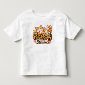 Purrfectly Content Cute Cat Toddler T-Shirt