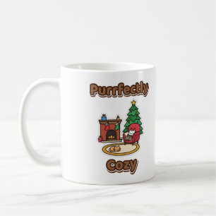 Purrfectly Cosy Christmas Cats Fireplace Coffee Mug
