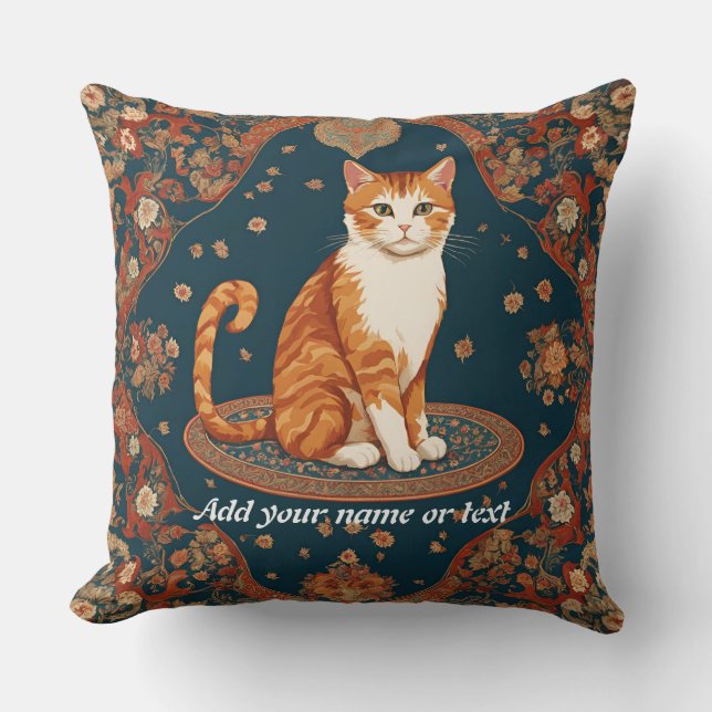 Purrfectly Cute Throw Pillow (Front)