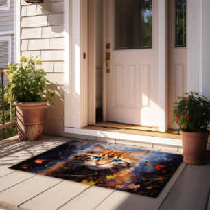 Purrfectly Delightful Kitty Cat Painterly Doormat