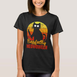 Purrfectly Meowoween Horror Black Cat  Murderous K T-Shirt