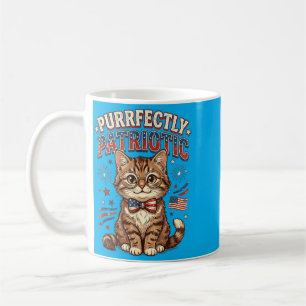 Purrfectly Patriotic Cat Vintage 4th Of July For Coffee Mug