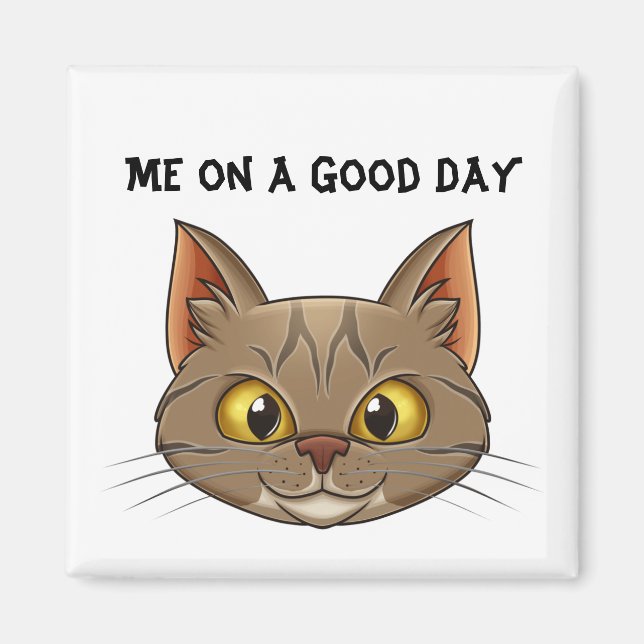 Purrfectly Peaceful: Cat Face Magnet (Front)