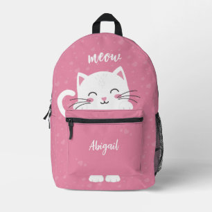 Purrfectly Pink Kitty Printed Backpack
