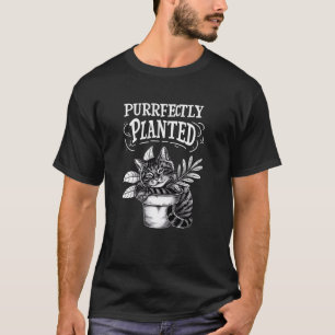 Purrfectly Planted Cat with Indoor Houseplants Des T-Shirt