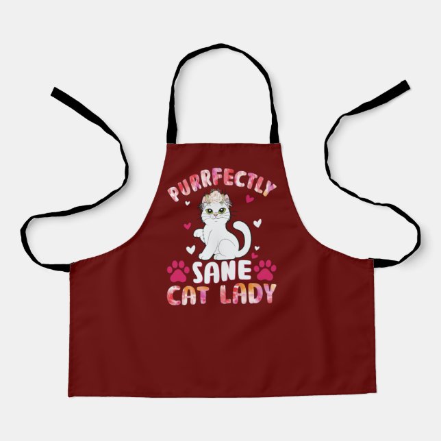 Purrfectly Sane Cat Lady Apron (Front)