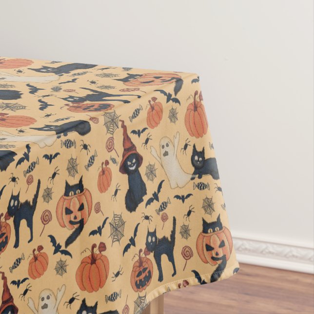 Purrfectly Spooky Tablecloth (In Situ)