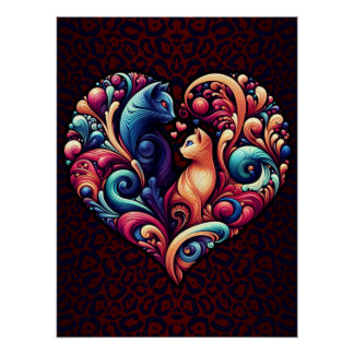 Purrfectly Swirled Love Poster