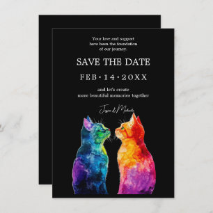 “Purrfectly Yours: A Rainbow Love Story RSVP Card 