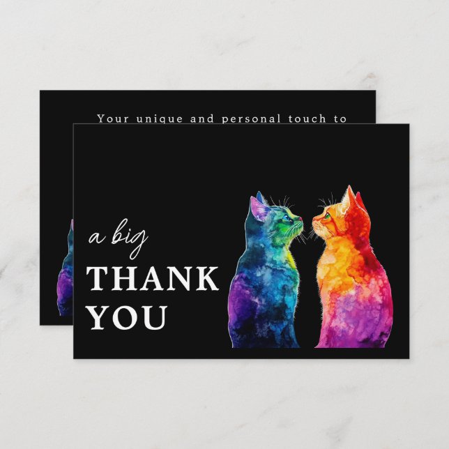 🌈  Purrfectly Yours: Purrfectly Big Thank You Card (Front/Back)