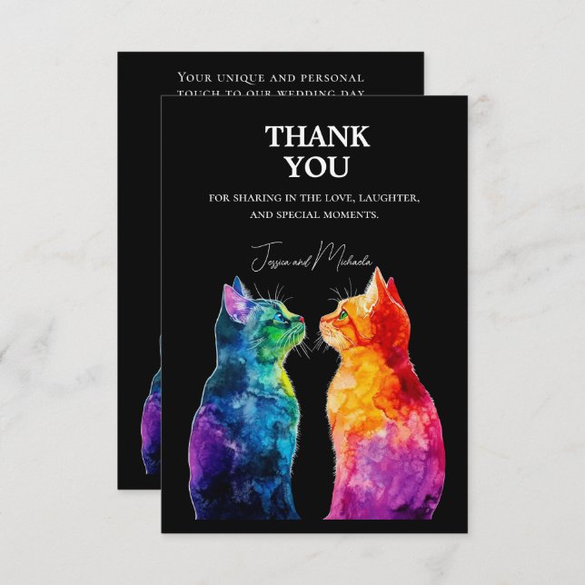 🌈  Purrfectly Yours: Purrfectly  Thank You Card (Front/Back)