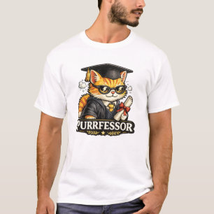 Purrfessor Cat Teacher Graduation Design T-Shirt