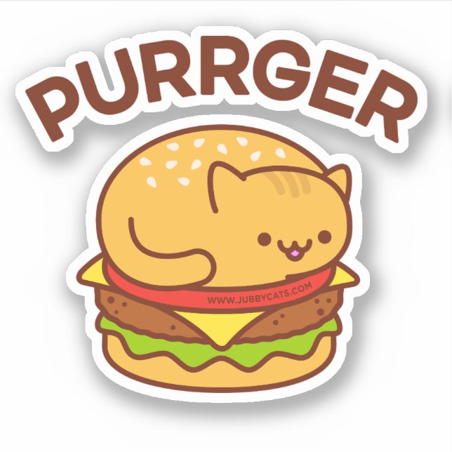 PURRGER Cat Sticker - Cat Burger (Front)