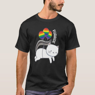 Purride Cat Balloon I Gay Pride Trans Bi Lgbtq T-Shirt