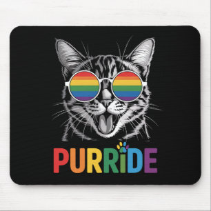 Purride Cat Gay Lesbian Rainbow LGBTQ Ally Pride Mouse Mat