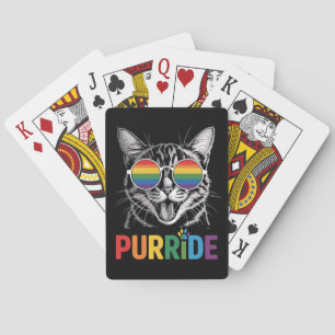 Purride Cat Gay Lesbian Rainbow LGBTQ Ally Pride Playing Cards
