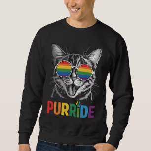 Purride Cat Gay Lesbian Rainbow LGBTQ Ally Pride Sweatshirt