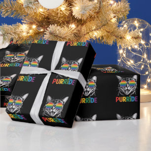 Purride Cat Gay Lesbian Rainbow LGBTQ Ally Pride Wrapping Paper
