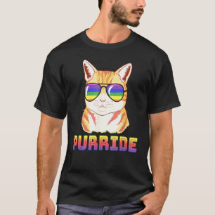 Purride Cat Lgbt Gay Pride Cat Kitty T-Shirt