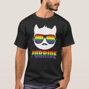 Purride Cat Lgbtq Flag Gay Pride Month Proud Lgbt T-Shirt