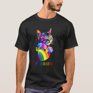 Purride Cat Lover Pride Colourful LGBT Rainbow T-Shirt