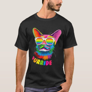 Purride Cat Pride Ally Cat Kitty Mom Gay Daddy Les T-Shirt