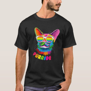 Purride Cat Pride Ally Cat Kitty Mum Gay Daddy Les T-Shirt