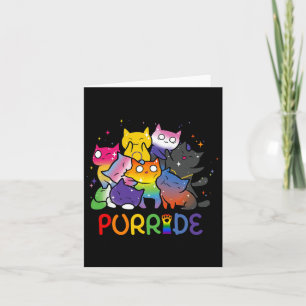 Purride Cat Pride Ally Lgbt Rainbow Animal Lovers  Card