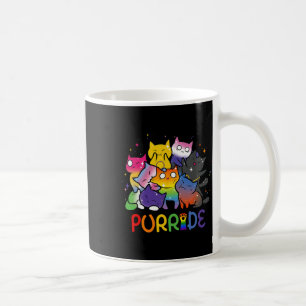 Purride Cat Pride Ally Lgbt Rainbow Animal Lovers Coffee Mug