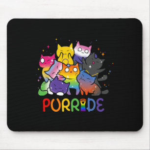 Purride Cat Pride Ally Lgbt Rainbow Animal Lovers  Mouse Mat