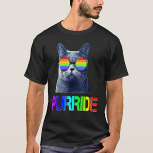 Purride Cat Pride Month Gay Rights Rainbow Cat 3 T-Shirt