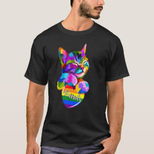 Purride Cat Pride Month Gay Rights Rainbow Cat He T-Shirt