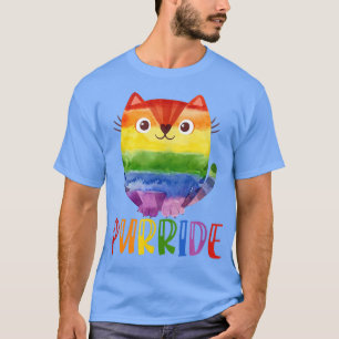 Purride Cat Rainbow Color LGBT Gay Pride Month Kit T-Shirt