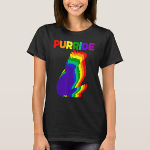 Purride Cat Rainbow Colour Cat Kitten T-Shirt