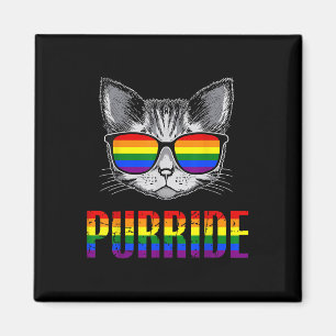 Purride Cat Rainbow Pride Month Lgbtq Ally Men Wom Magnet