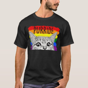Purride Cat Sunglasses Flag Gay Pride Month Lgbt T-Shirt