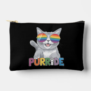 Purride Cat Sunglasses Gay Pride Rainbow LGBTQ Accessory Pouch