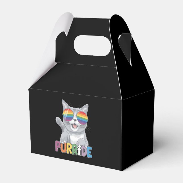 Purride Cat Sunglasses Gay Pride Rainbow LGBTQ Favour Box (Front Side)