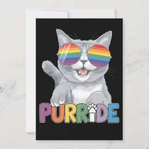 Purride Cat Sunglasses Gay Pride Rainbow LGBTQ Invitation