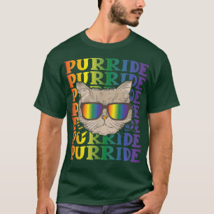 Purride Cat Sunglasses LGBT Gay Pride Cat Lover Ki T-Shirt
