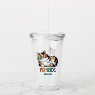 Purride - Cool Cat Pride LGBTQ Acrylic Tumbler