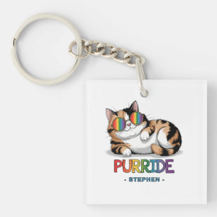 Purride - Cool Cat Pride LGBTQ Key Ring