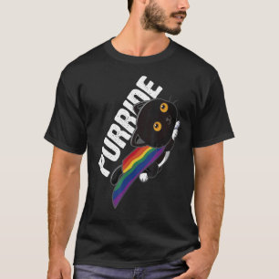 Purride Cute Cat   Pride Month Lgbtq Gay Rainbow C T-Shirt