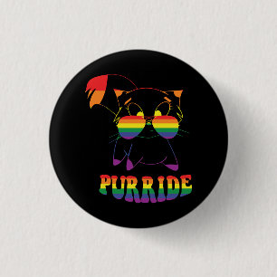 Purride Cute Gay Cat Lesbian Rainbow 3 Cm Round Badge