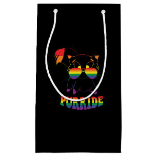 Purride   Cute Gay Cat   Lesbian   Rainbow Small Gift Bag