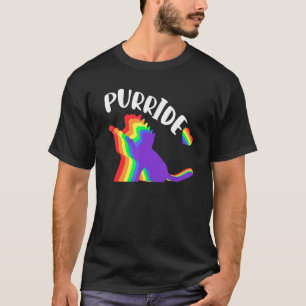 Purride Gay Pride Cat Cat Lgbtq Rainbow Cat T-Shirt