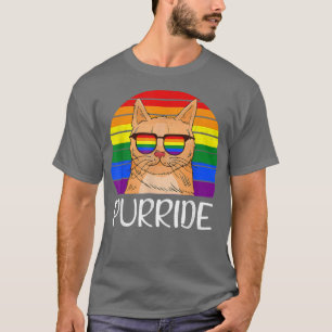 Purride Gay Pride Cat LGBT Ally Kitten Kitty Meow T-Shirt